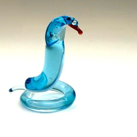 Hand Blown Glass Art HANDMADE Figurine Cobra SNAKE Mini Figure - Picture 4 of 5
